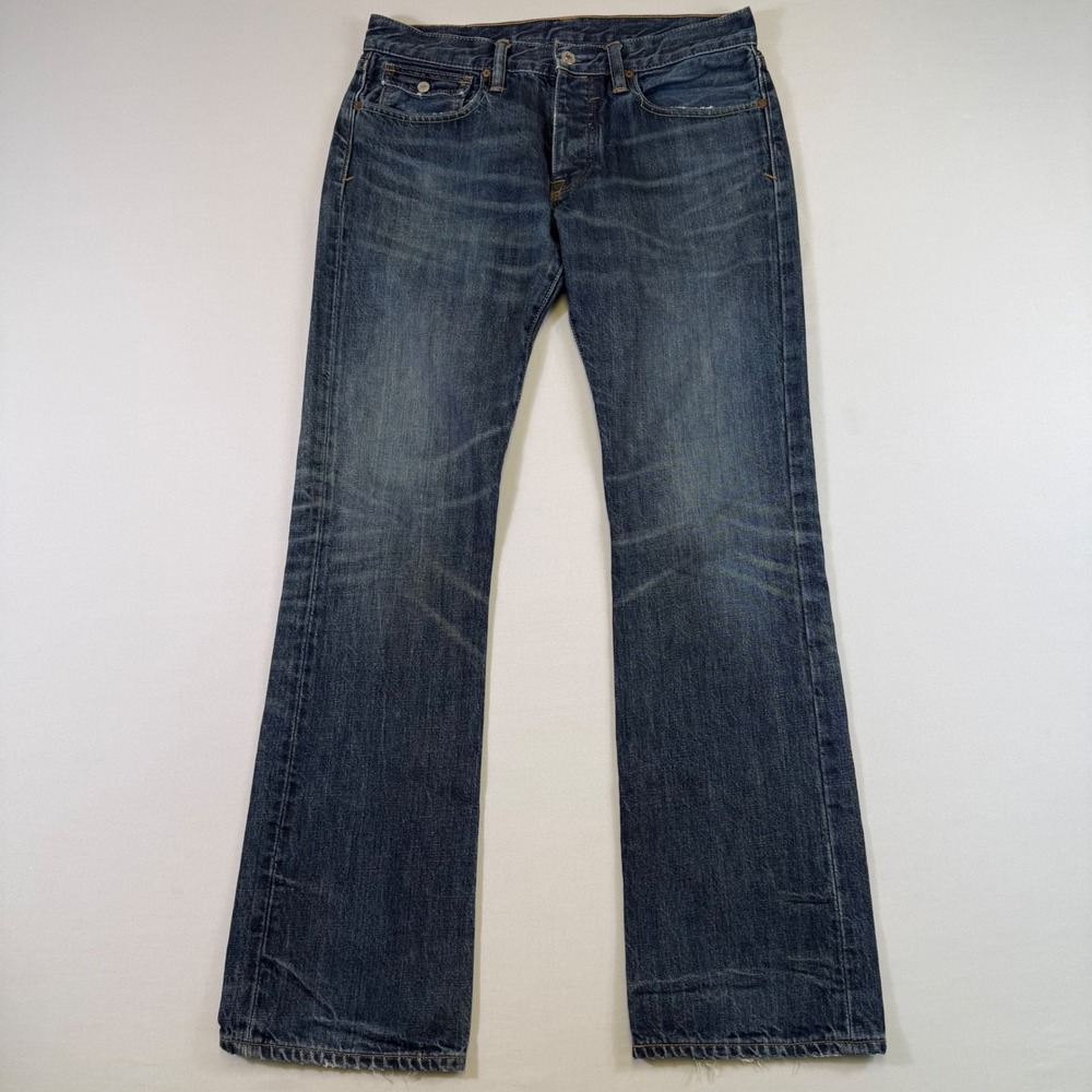 Polo Ralph Lauren Rockland 320 Jeans Mens 31x32 Blue Straight Leg Distressed Y2K